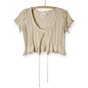 Urban Behavior Short Sleeve Knit Cardigan Sweater Large